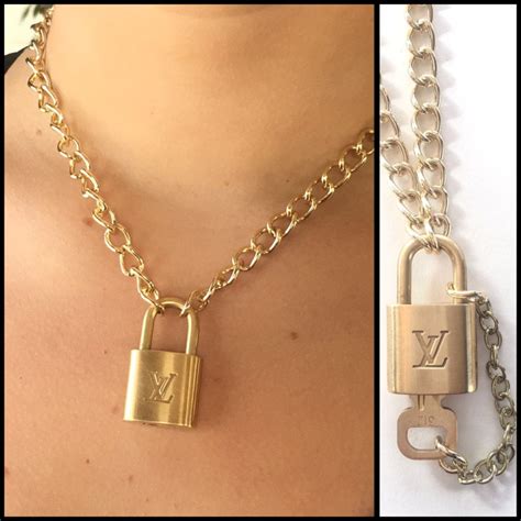 gold louis vuitton lock necklace replica|louis vuitton necklace price.